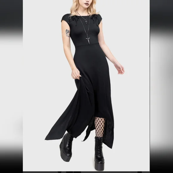 Killstar Black Asymmetrical Dress - Picture 5 of 7